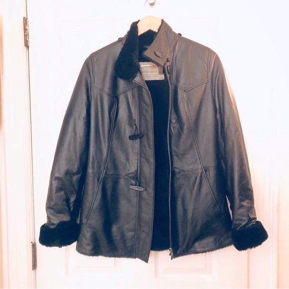 Rizal Jackets & Blazers - SALE! Shearling Ricardo B.H. Leather 100% Lambskin Black Mouton Jacket S-M